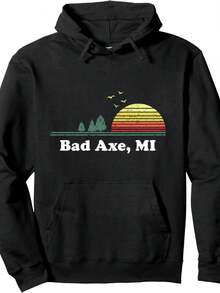 Vintage Bad Axe, Michigan Home Souvenir Print Pullover Hoodie - 款式29 - 查看 1