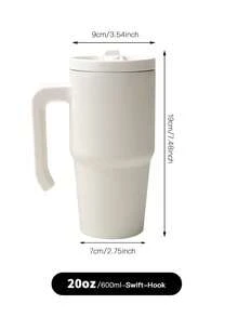 20盎司防漏保温杯，带提手和可折叠吸管，双层真空隔热，冷热饮皆宜，简约旅行杯 - 多色/20oz - 查看 14