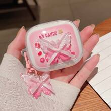 INS Stil 3D Schmetterling + Anhänger Kopfhörerhülle geeignet für Redmi Buds 6play/6Lite/Buds 5/6s kabellose Bluetooth-Kopfhörer, Redmi Buds 6 Pro/Buds 6/7S Kopfhörerschutzcase, stoßfeste Kopfhörerschutzabdeckung für Redmi Buds 5pro/ Buds 4 Lite/Air3se/SE, modisch, nischig, frisch, niedlich