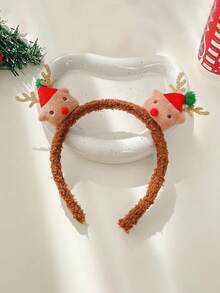 1件装女士创意3D圣诞老人和驯鹿圣诞头箍，甜美可爱装饰发饰 - 彩色 - 查看 11