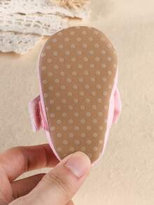 Zapatos de princesa de unicolor para bebé niña de 0-3-5 meses, adecuados para primavera y otoño, para interiores y exteriores - Rosa - Ver 7