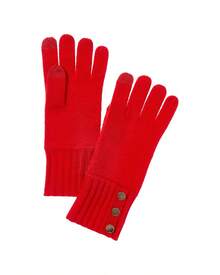 Bruno Magli Button Cuff Cashmere Gloves - 紅色 - 查看 2