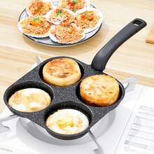 4-In-1 Cast Iron Egg Cooker/Non-Stick Frying Pan/Pancake/Burger Mold, Single Handle Non-Stick Skillet - Multifunctional Cookware, Multi-Burner Design, Ideal For Pancakes, Eggs, Fish Cakes, Breakfast Kitchen Tool, Cooking Pot - Perfect For Christmas, Halloween, Birthday Party