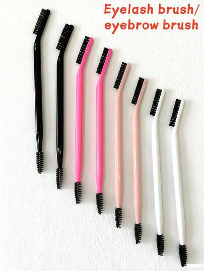 5pcs Double Head Eyelash Brush Eyebrow Brush Angle Spiral Brush Dual Purpose Brush Multifunctional Portable Eyebrow Brush Travel Supplies,Eyebrow Brush,Eyeshadow Brush,Spoolie,Spoolie Brush