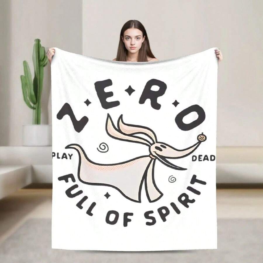 Nightmare Before Christmas Characters Blanket Fleece Autumn  Multifunction Lightweight Throw Blanket Bedspread7.Jpg - trắng - Xem 1