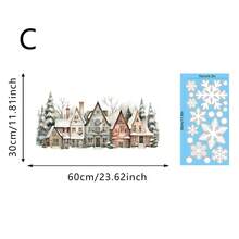 1/3pcs Christmas Small Town Window Sticker, Static Adsorption Christmas Holiday Decorations,No Residue Removable Home Door Glass Sticker, Easy To Apply PVC Christmas Decorations - Multicolor - View 10
