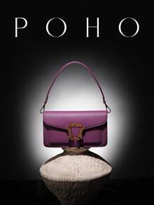 POHO品牌定制信封单肩包、方包，时尚优雅的礼物，适合女性朋友、同学、家人 - 紫色 - 查看 3