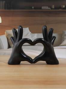 1件心形手势雕像摆件，欧式珠宝项链展示架，节日装饰，适用于家居入口、办公室、卧室