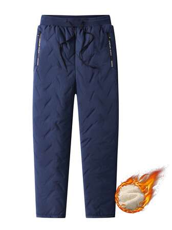 Thickened & Thermal Lined Loose Fit Warm Pants For Men, Winter