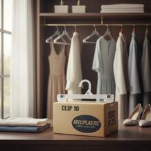 Gancho Clip 10 para Ropa // Gancho para ropa // pantalones - faldas // Gancho Clip 10 para Ropa | Ganchos Resistentes y Duraderos de Alta Calidad | Ideales para Tiendas, Negocios o Uso Doméstico | Diseño con Pinzas Firmes que Sujetan la Prenda sin Dañarla | Perfectos para Exhibir Pantalones, Faldas, Blusas o Ropa Juvenil | Material Transparente, Ligero y Reutilizable que Brinda Organización, Estilo y Practicidad en Cada Espacio - transparente - Ver 3