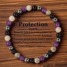 1buc Brățară Calmantă Anxietate pentru Femei Bărbați Stres Brățar cu mărgele din piatră naturală Get Well Soon Cadouri Brățară Coșuri cadou de simpatie Coșuri cadou de Ziua Recunoștinței Cadou de mulțumire