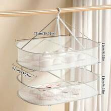 家用多层可折叠边缘晾晒篮，扁平内衣晾晒网，袜子晾晒篮，1个 - 彩色 - 查看 12