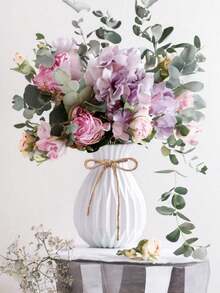 1pc Modern Minimalist Style Plastic Flower POTS, Multi-Style Center Decorative Vases, Dry And Wet Vases, Table Decoration, No Power Or Battery Needed, Ramadan Decorative Vases, Home Decorative Vases, Table Decorative Vases, Wedding Decorative Vases, Party Decoration It Can Be Given As A Ramadan Gift, Christmas Gift, Valentine's Day Gift, Birthday Gift, Wedding Gift To Family Members, Friends, Classmates And Teachers - Multicolor - View 6