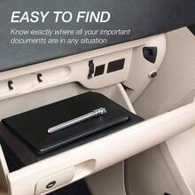 - Soporte para registro y  de automvil, organizador esencial para guanteras de vehculos, soporte para documentos de - 1 paquete + Negro - - Ver 5