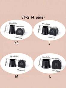 8pcs U-Shaped High Heel Protectors, Anti-Slip, Noise Reduction Heel Covers, Shoes Accessories Ideas - màu đen - Xem 9