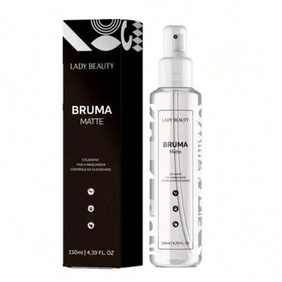 BRUMA FIXADORA MATTE LADY BEAUTY - Controle de Oleosidade, Acabamento Aveludado e Longa Duração (130ml)