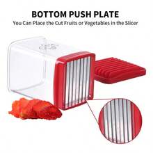 多功能厨房果蔬切片器，配备草莓切片器、鸡蛋切片器和快速切片器，带推板式快速水果切片器，可快速制作果蔬沙拉，是厨房必备工具。 - 彩色 - 查看 5