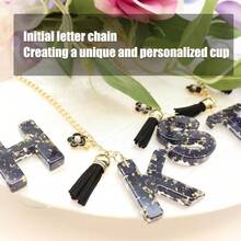 AFRT 8PCS Stanley Cup Accessories Set For 40oz And 30oz Tumbler With HandleIncluding Straw Topper Boot Water Bottle Handle Strap Straw Bow Decorate Bracelets Letter Charm Initials Sticker Cup Ring Black D - blackD - 查看 4