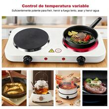 Hornillo eléctrico americano de una o dos placas 110V, estufa multifuncional para cocinar y café, pequeña estufa eléctrica para interior y exterior - Blanco - Ver 6