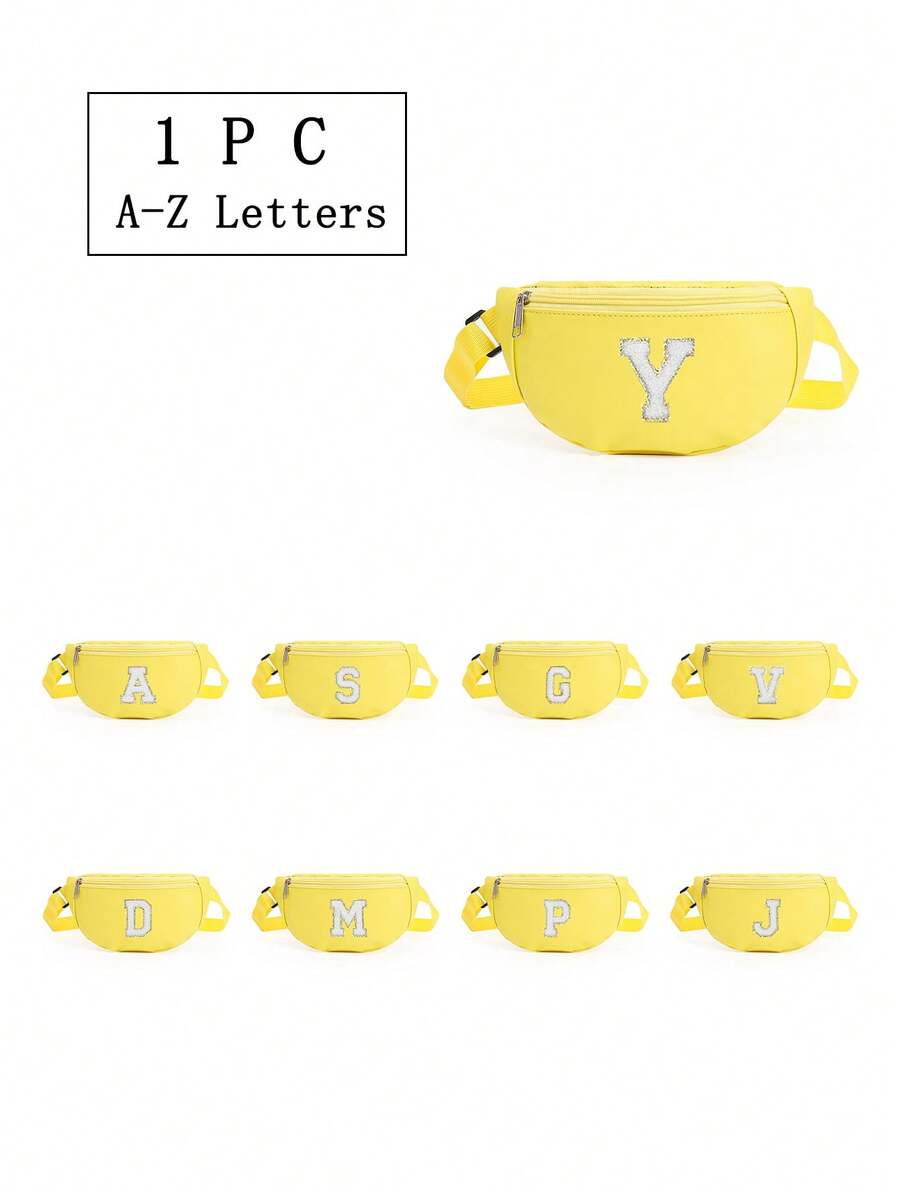 1 Stück Mädchen Hüfttasche, süße Umhängetasche mit 26 A-Z Buchstaben, geeignet für den täglichen Gebrauch, Outdoor, Reisen, Wandern, tragbar, ideales Geschenk