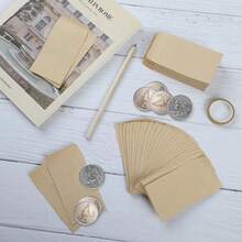 Paquete de sobres kraft para dinero, aptos para sobres de ahorro de dinero, Sobres de Banco para Dinero En Efectivo, Monedas, Joyas, Notas (Pack de 100 Uds, Marrón) - color1 - Ver 4