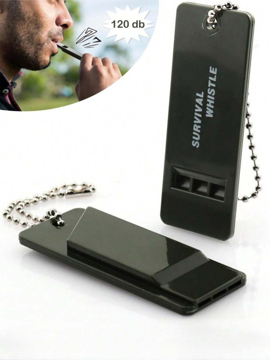 12 件多频率户外求生哨、紧急救援哨、高音调三音、适合露营和徒步旅行、高分贝户外救援哨 - 适用于户外露营、运动裁判哨、指挥哨 - 軍綠色 - 查看 1
