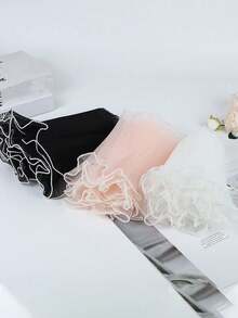 1pc Flower Wrapping Mesh Netting, Florist Packaging For Flower Bouquet, Pearl Wave Floral Wrapping Material, Rose Flower Mesh Veil, Mother's Day Gift Wrap, Decorative Gift Packaging Mesh Netting, Pink & White Flower Bouquet Decor, For Lover Or Mom, Party Supplies - Multicolor - View 10