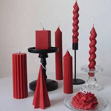 Multiple Red Colors Christmas Long Scented Candle Center Decoration, Multiple Home Decoration Candles, Wine Red Christmas Slender Candles, Suitable For Christmas Gift Decoration, Women's Gifts, Close Friend Gifts, Winter Gifts, Christmas Decorations, Christmas Gifts - Burgundy - View 5