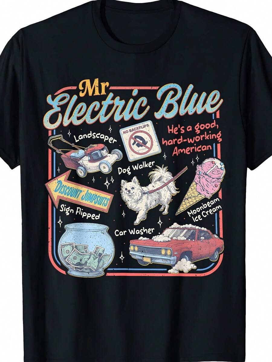Mr Blue Electric Funny American Boone Heart Women Men T-Shir, Adult Kid T-Shirt - 款式17 - 查看 1