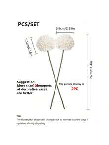 1/5/240PCS Artificial Flowers Hydrangea Bouquet Stems Silk Ball Chrysanthemum Spray Faux For Bridal Bouquet Branches Greenery Stems Silk Plastic Plants Floral For Spring Autumn Decorations Wedding Vase For Home Dining Room Bedroom Decorations, Festival Birthday Party Accessories, Outdoor Garden Decorations - Beige - View 2