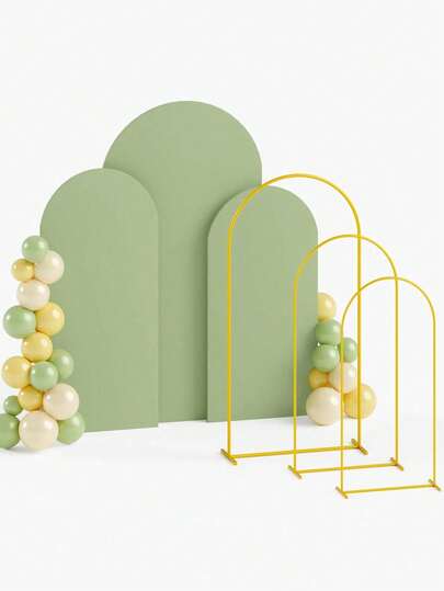 1pc-Arch Background Bracket And Cover Set Gray Green Arch Cover 3 PiecesGold Wedding Arch Frame Background Arch With Cover For Wedding Ceremony Party Reception Decoration