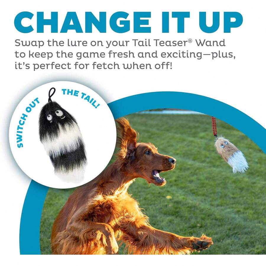 Outward Hound Tail Teaser Replacement Lure For Dog Teaser Wand, Black - 狐狸 - 查看 1