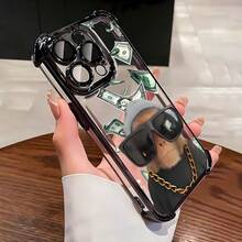 Funda para teléfono con diseño de Monkey Money Drip Swag Element, compatible con iPhone 16, 15, 14 Pro Max, 13, 12, 11, XR y XS Plus. Fabricada en silicona TPU, ofrece protección contra golpes y caídas, además de una excelente sensación al tacto. Es el regalo ideal para familiares, amigos y seres queridos. - Negro - Ver 1
