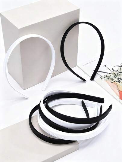 1pc Black & White Solid Color Minimalist Headband, Simple Versatile Solid Color Hair Accessory, Suitable For Daily Wear And Home Use, Everyday Hair Accessory ,Hair Hoop Hairband For Women