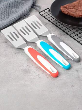 1 件/随机颜色不锈钢 3 孔奶酪切片器、蛋糕煎饼铲、平底煎锅铲、甜点奶酪烘焙铲、多功能厨房工具