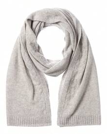 Bruno Magli Cable Border Cashmere Scarf - 灰色 - 查看 2