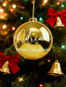 个性化圣诞装饰品，圣诞装饰摆件，定制名字圣诞装饰品，圣诞饰品，个性化圣诞装饰，家庭名字圣诞装饰品，秘密圣诞老人个性化圣诞装饰品/定制名字圣诞树装饰/送给家人和朋友的个性化装饰礼物 - 綠色 - 查看 6