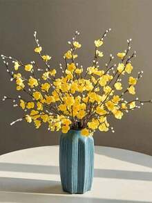 6/10/8pcs Artificial White Snow Plum Blossom, Fake Mulberry, Plastic Material, Suitable For Bedroom, Wall, Home, Hotel, Office, Wedding, Party And Garden Decoration, Can Also Be Used As Center Pieces, Room Decor, Home Decor, Autumn Decor, Wedding, Bedroom Decor, Wall Decor, Wedding Decorations, Room Decor, Home Decor, Autumn Home Decor, Wedding Decor, Wedding Decorations, Autumn Home Decor - Yellow - View 7