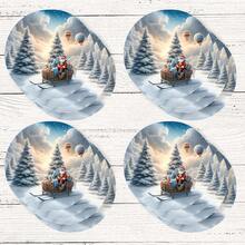 4 piezas/8 piezas Posavasos con tema navideño, almohadillas absorbentes con estampado navideño, tapetes para café, posavasos para cocina, mesa, habitación, decoración de bar, regalos navideños