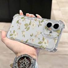 Cubiertas Protectoras para Teléfonos: Silicona Suave Transparente con Estampado de flores | Compatible con Samsung (Series A, S, Note 10/20),  (16, 15, 14, 13, 12 Pro Plus, X, XS Max) y OPPO, Redmi, , Honor - transparente - Ver 4