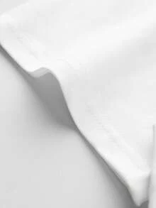 青少年男童街头涂鸦熊图案短袖宽松柔软凉爽T恤，夏季街头休闲装，男童上衣 - 白色 - 查看 6