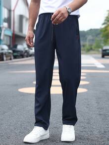 Plus Size Men's Lightweight Casual Sports Pants, Outdoor Fitness Trousers, Summer Spring - Blue - View 2