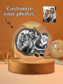 Customized Crystal Ball Night Light, Personalized 2D Photo Crystal Ball LED Base With Colorful Lighting, Customized Christmas Gift, Personalized Gift, Holiday Gift, Birthday Gift, Anniversary Gift, Christmas Decoration - Multicolor - View 23
