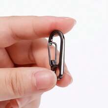 20pcs Lightweight Alloy Spring Clips - Outdoor Keychain With Rings, For Camping, Hiking, Keys, Tools, Outdoor Gear - Durable Metal Construction - Suitable For Backpacks, Belts, Camping Accessories, Hiking Essentials, Compact Design, Sturdy Structure, Tool Clips, Carabiners, Outdoor Keychains, Clips - Black - View 3
