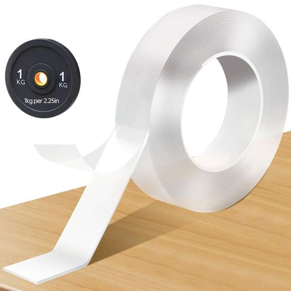 SWRT 2mm/0,08 Zoll dickes doppelseitiges Hochleistungsklebeband, 1,18 Zoll x 10 FT entfernbares starkes Nano-Klebeband, rückstandslos wiederverwendbar, Multifunktions-Montageklebeband für Zuhause, Büro und DIY-Projekte, doppelseitiges Hochleistungsklebeband, Bildaufhängestreifen, extra großes wasserfestes/wetterfestes doppelseitiges Nano-Klebeband für die Wand