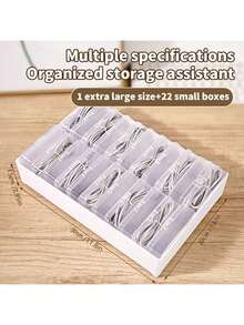 1 件塑料数据线收纳盒、充电器整理器和绕线器、桌面电缆管理、电源充电线支架和透明容器，适合家庭和办公室使用 - 白色 - 查看 8