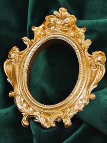 1 Stück Vintage Europäischer Stil Goldener Harz Fotorahmen, Mini Retro Europäischer geprägter Fotoständer für Heimdekoration, Engel ovaler kleiner Rahmen, Nordischer Ins Stil Fotografie Requisiten