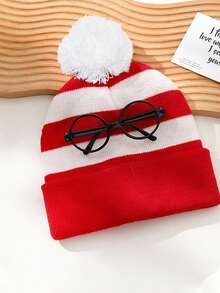 1pc Christmas Knit Beanie, Lightweight And Comfortable To Wear, Features A Stretchy Design That Won't Dig Into Your Head. Perfect For Christmas Parties, Family And Friends Gatherings, Daily Outings, Or As A Holiday Gift. Winter Head Warmer