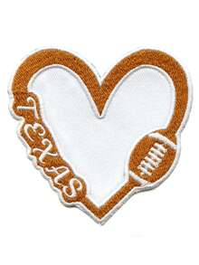 1 Miếng vá hình trái tim bóng bầu dục của trường đại học Texas, Đại học Austin Pride, thêu ủi - Nhiều màu - Xem 1