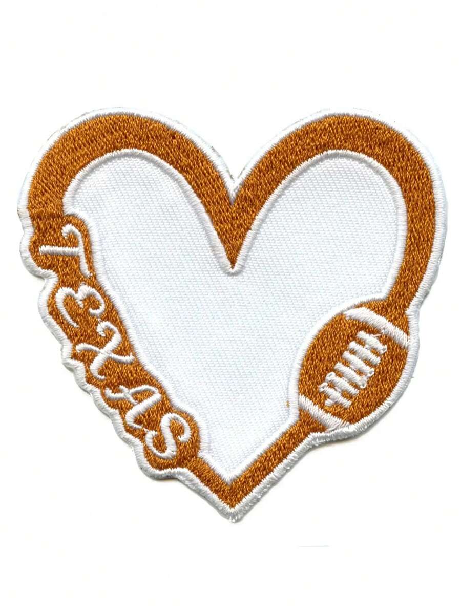 1 Miếng vá hình trái tim bóng bầu dục của trường đại học Texas, Đại học Austin Pride, thêu ủi - Nhiều màu - Xem 1